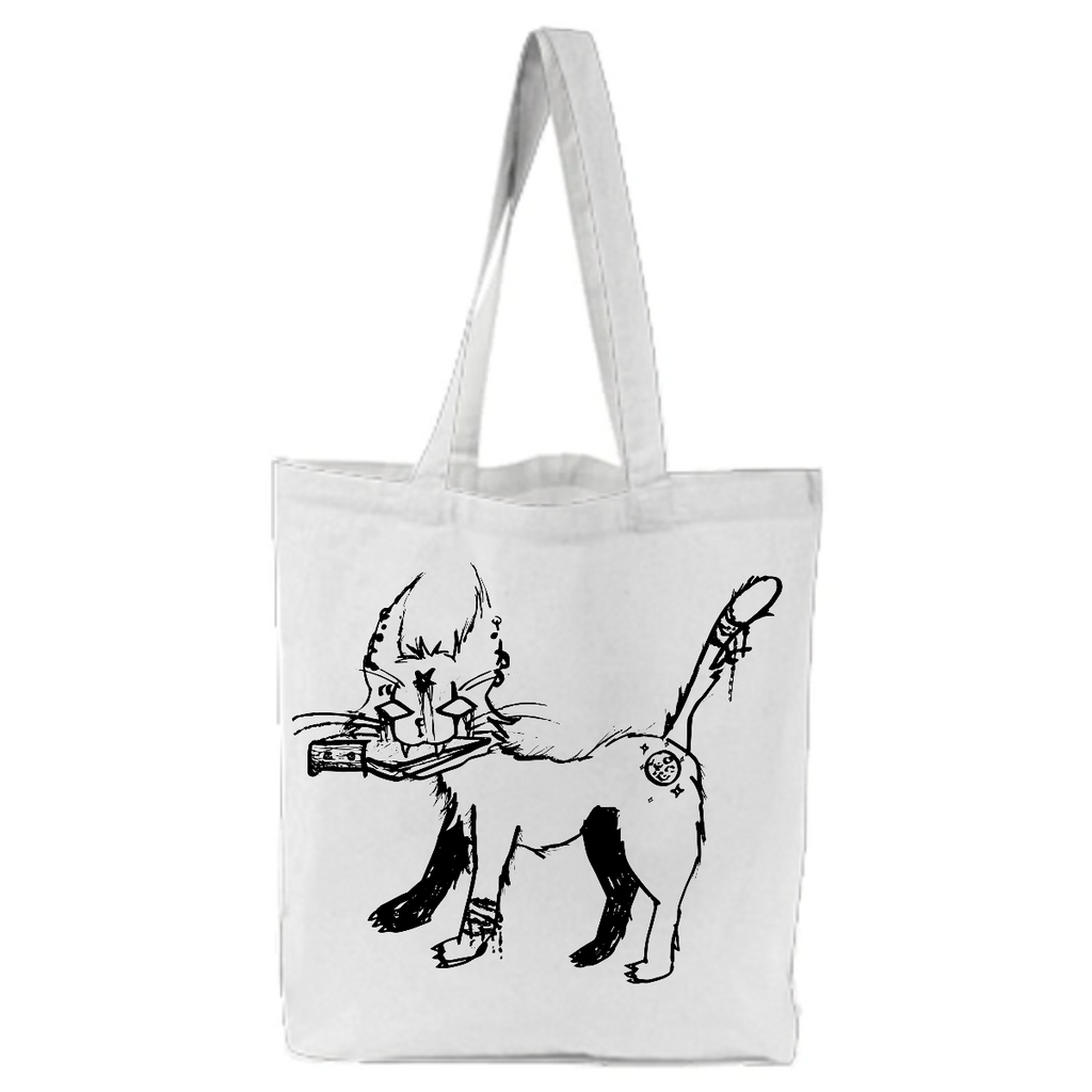 Edgy demon cat tote bag