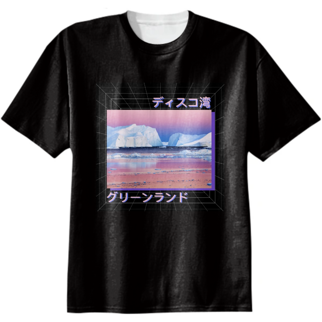 "Disko Bay Greenland" Vaporwave T-Shirt (black)
