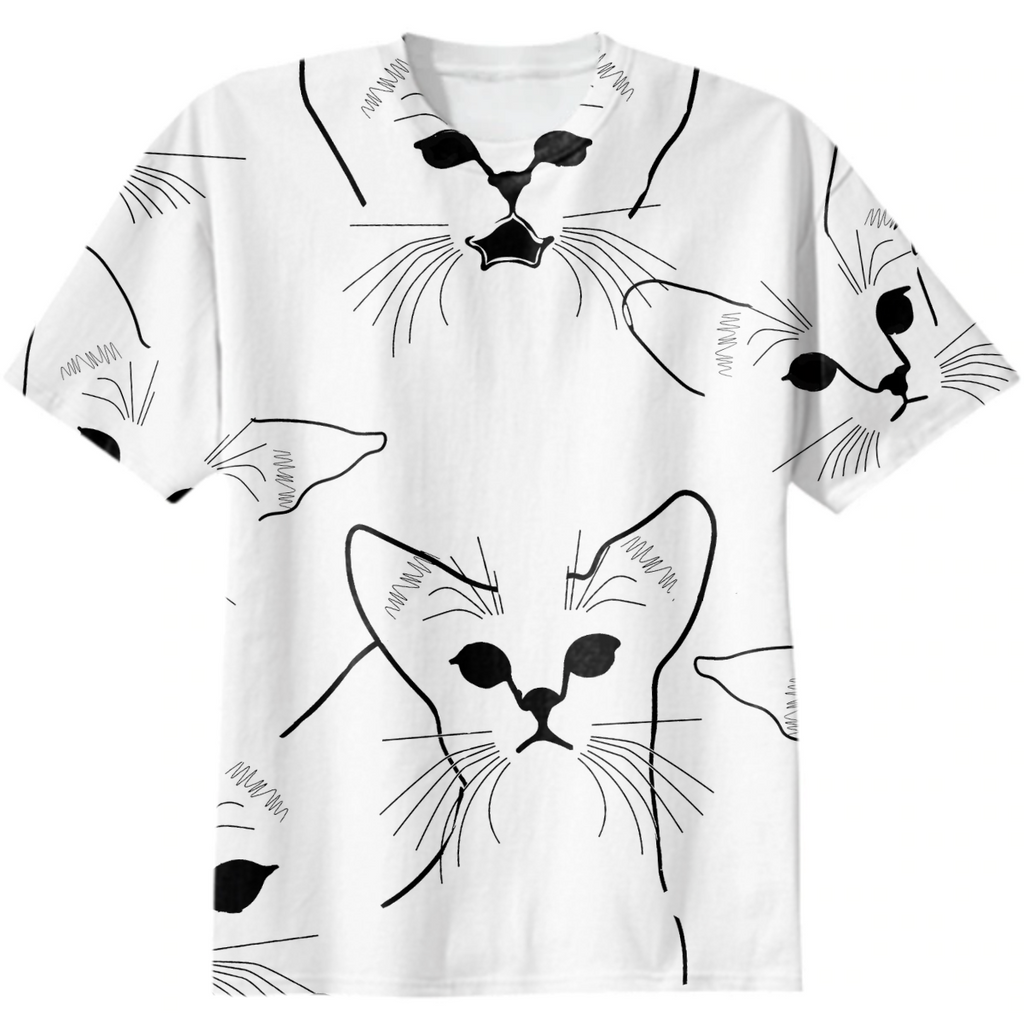 cats, line drawing, white cats, abyssinian cats, lots of cats, adorable, cute