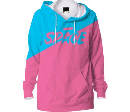 Negative Space Hoodie Blue and Pink
