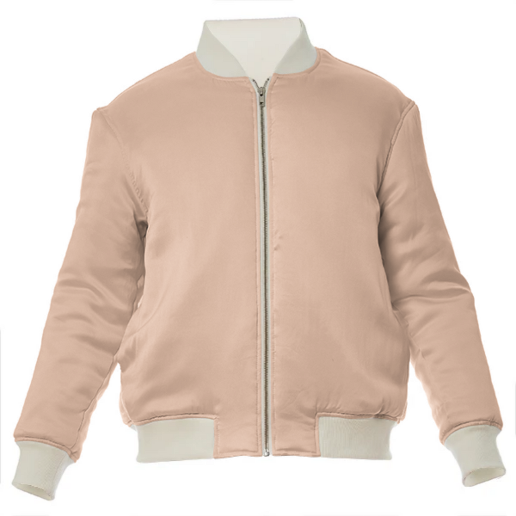 color apricot VP silk bomber jacket
