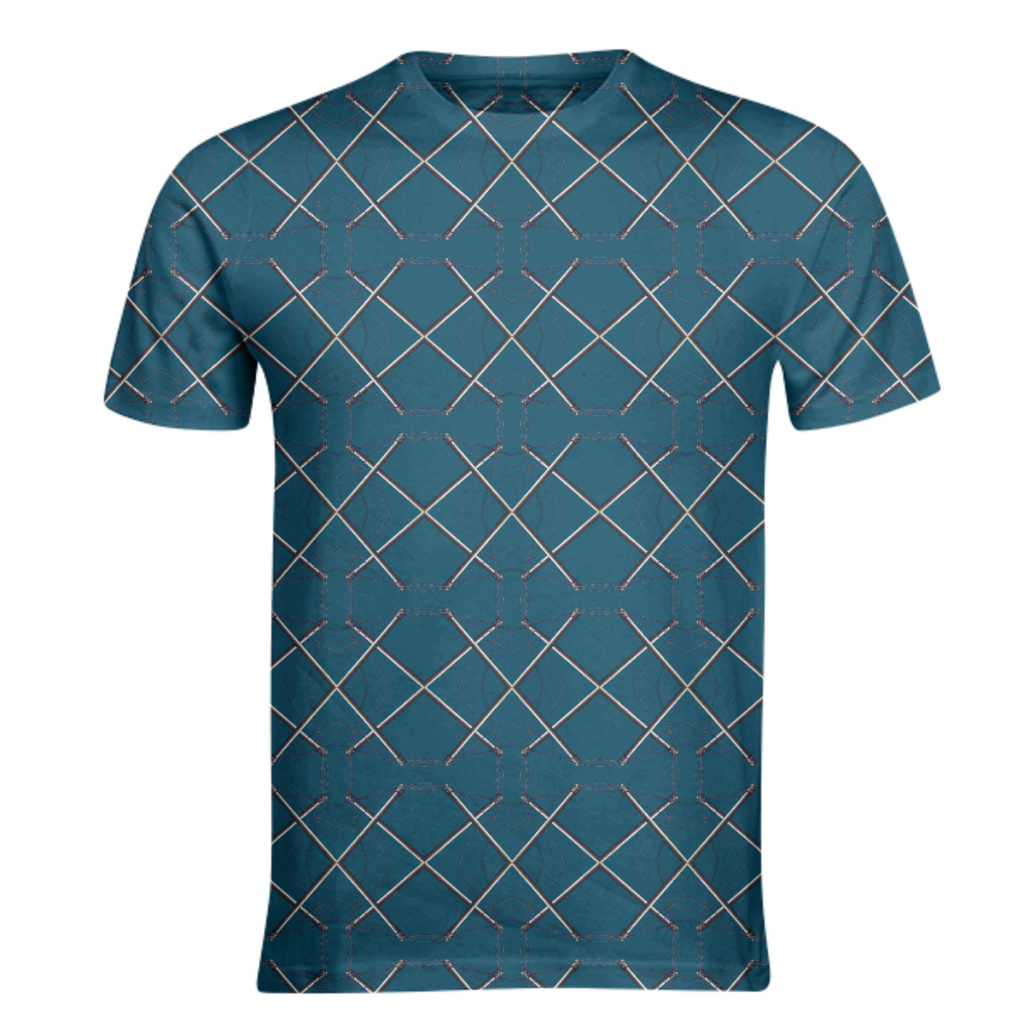 Teal and bronze geometric