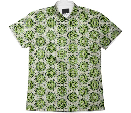 Spiral Stars Short Sleeve Work Shirt