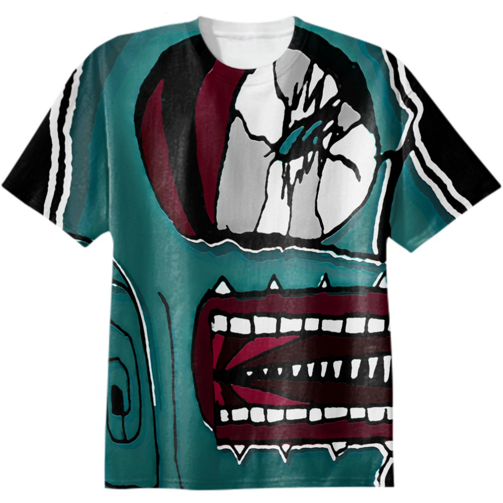 Colored Creepy Man Portrait Illustration