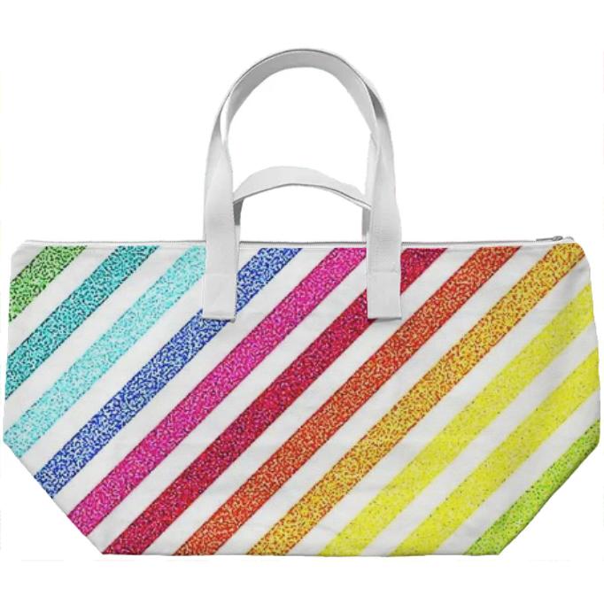 Happy Rainbow Stripes Weekend Bag