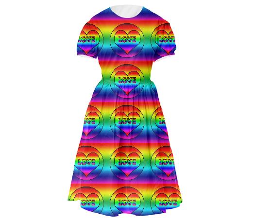 Vibrant Love Heart Rainbow Dress
