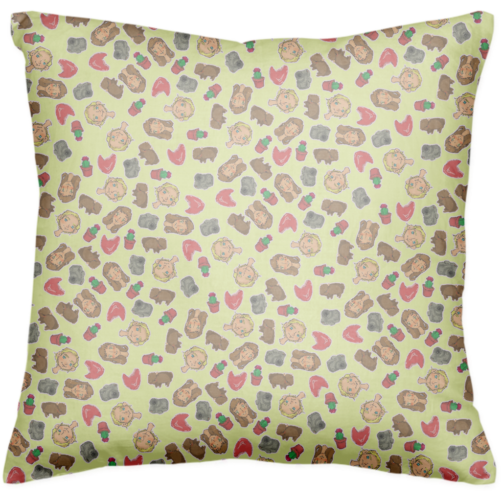 Steak Camera Cactus & Cartoons Pillow