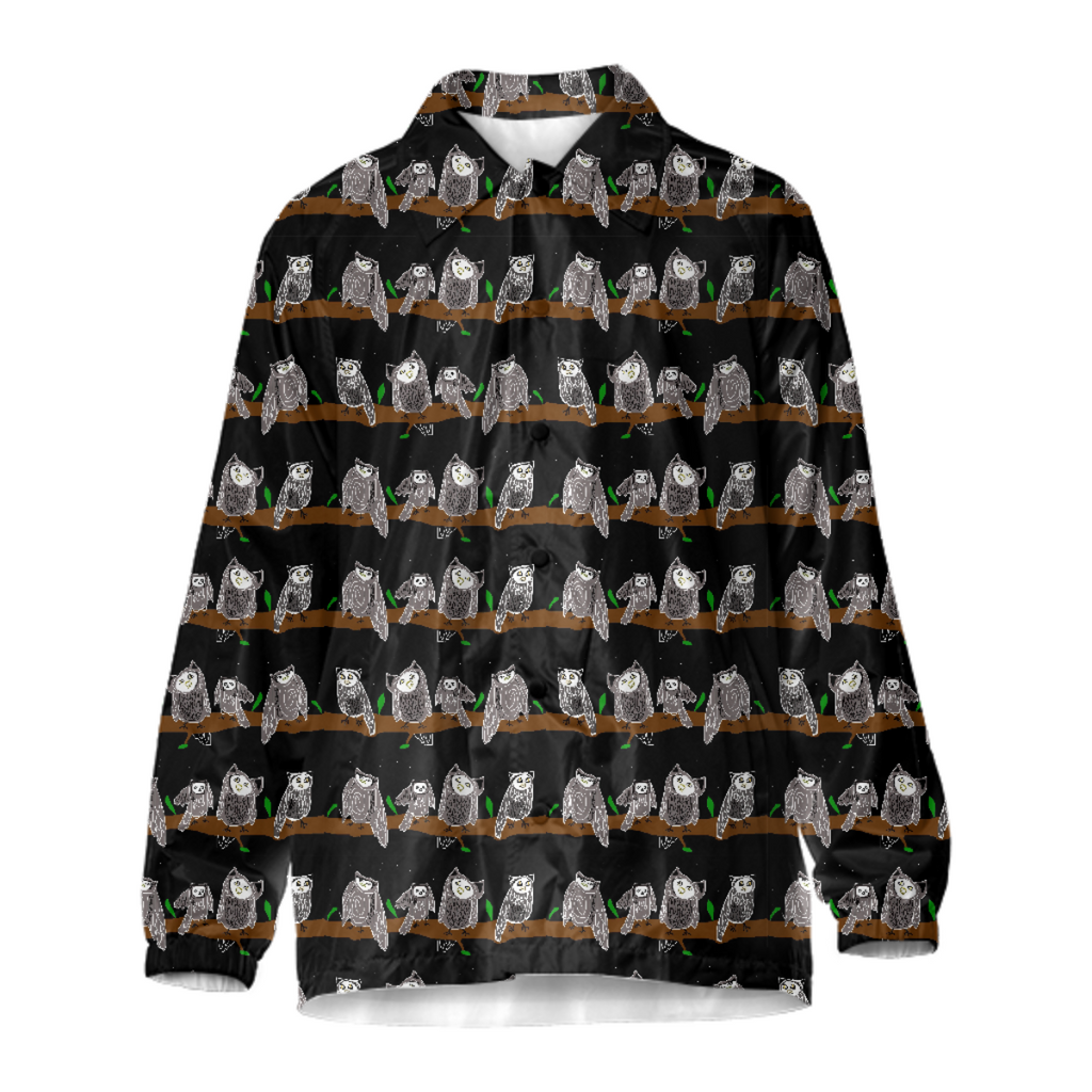 Cute Owls Pattern Coach Jacket