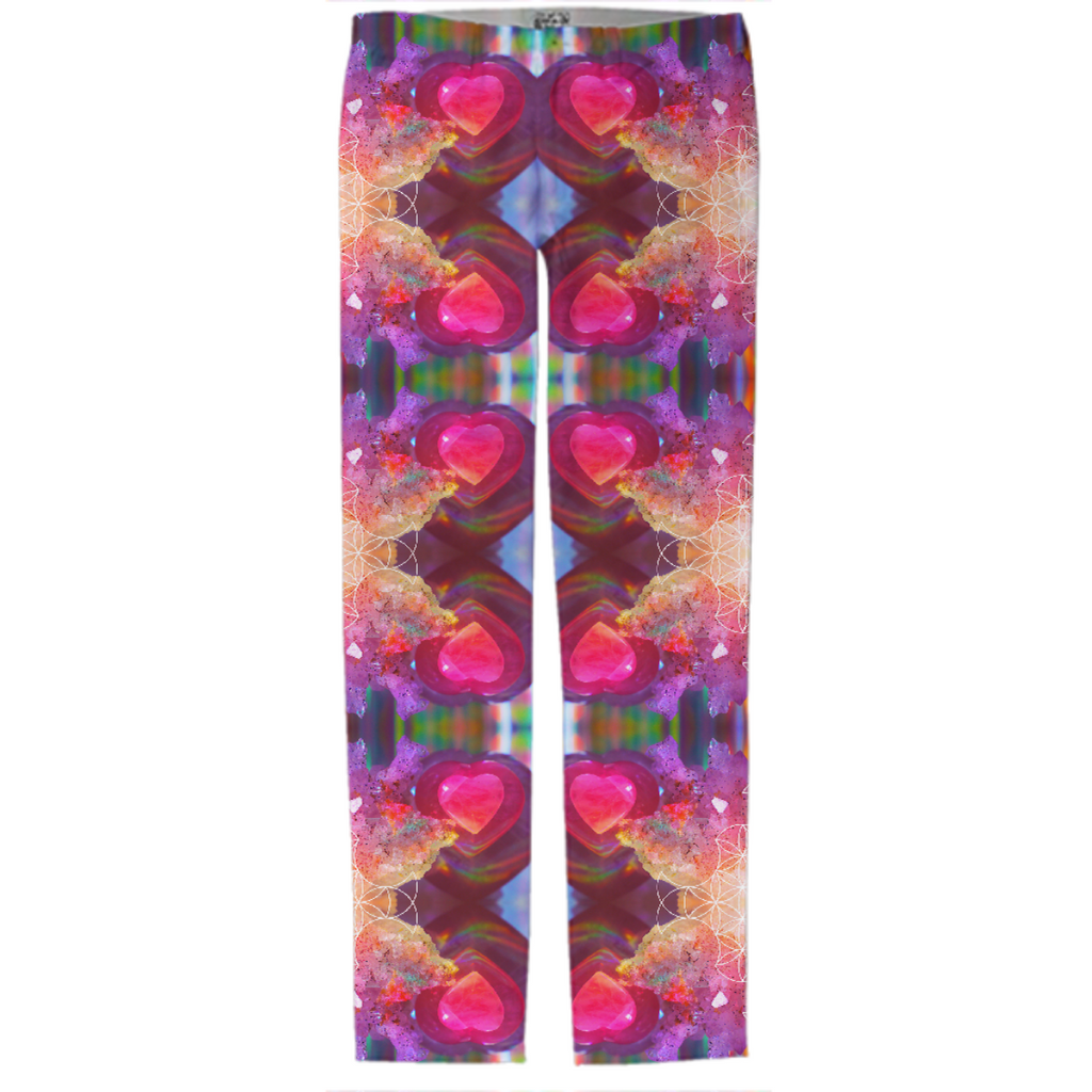 rainbow amethyst and rose quartz crystal rainbow mandala ~ pants ~ design 01