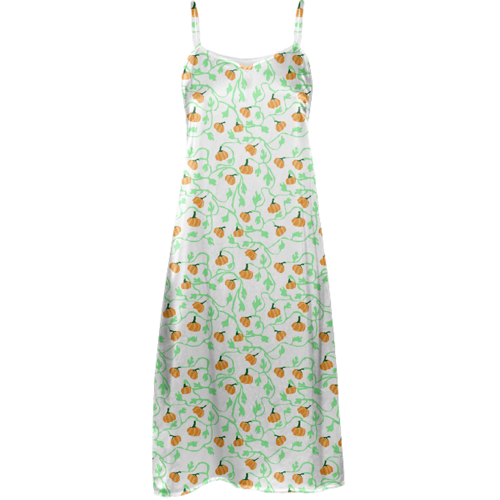 Fall Pumpkin Vines Slip Dress