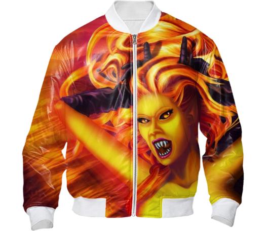 Mad Dolores Goddess of fire Bomber Jacket
