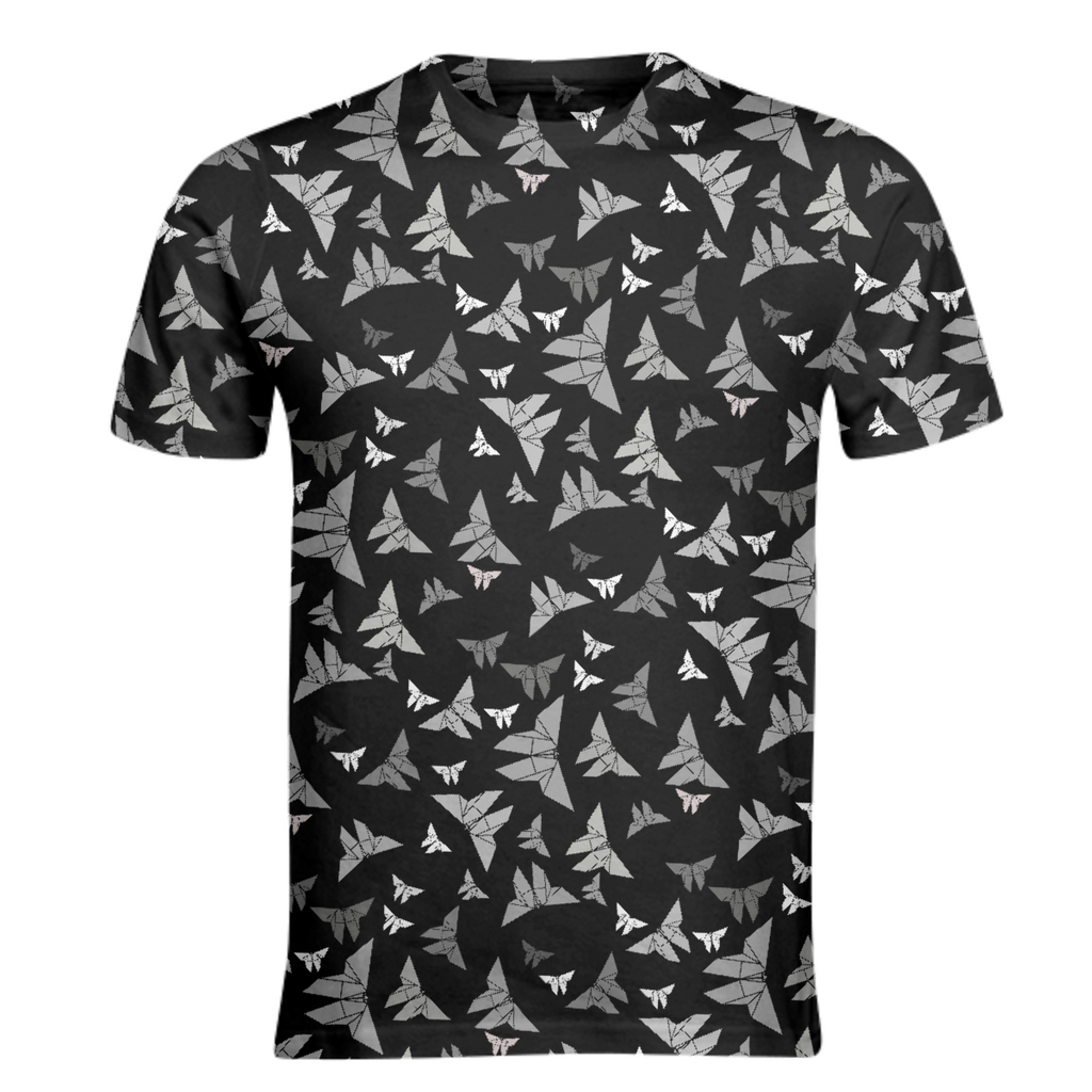 Japanese Origami Butterfly Pattern (Black and White)