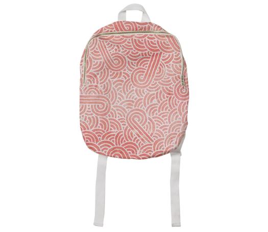 Peach echo and white swirls doodles Kids Backpack