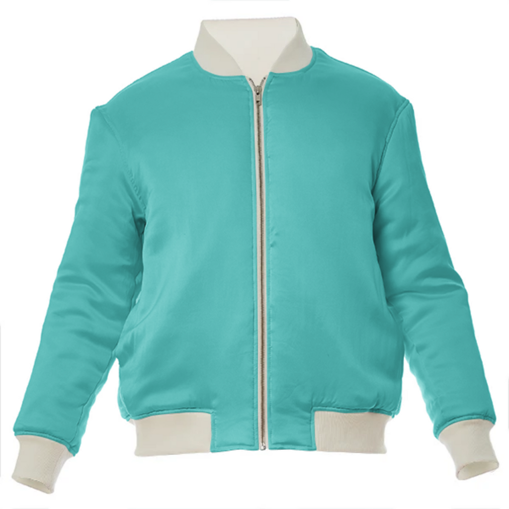 color medium turquoise VP silk bomber jacket