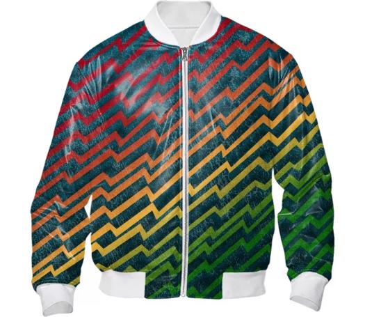 Rainbow Zig Zag Bomber Jacket