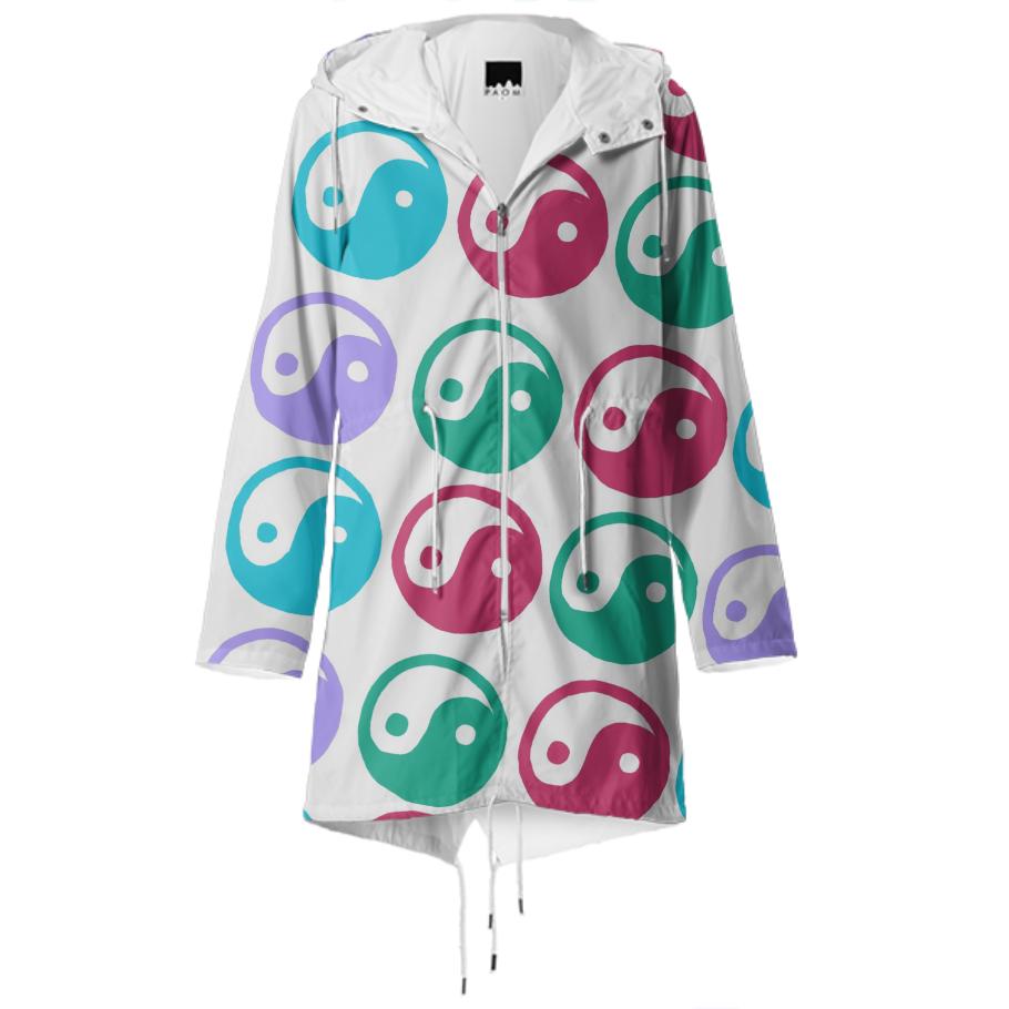 Pretty Multicolored Yin Yangs Raincoat