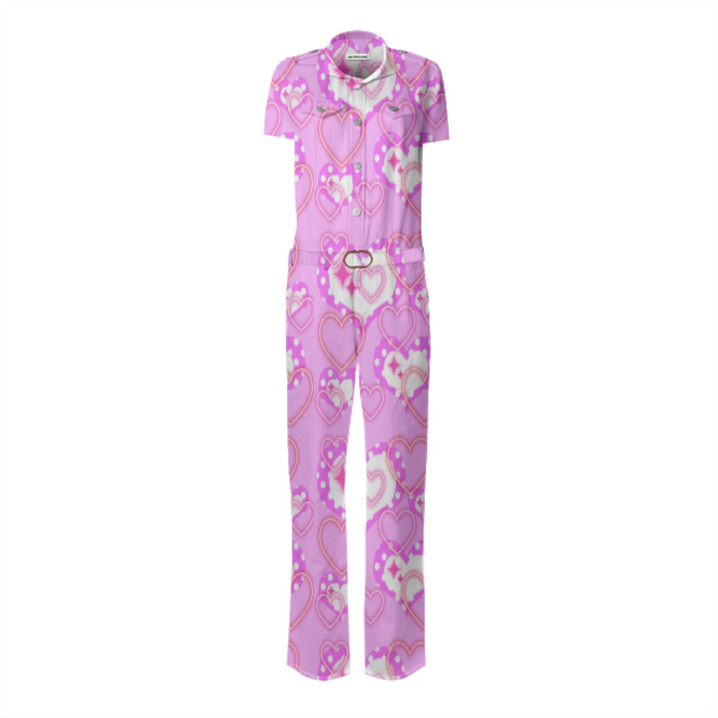 Lolly Hearts Pink Overall