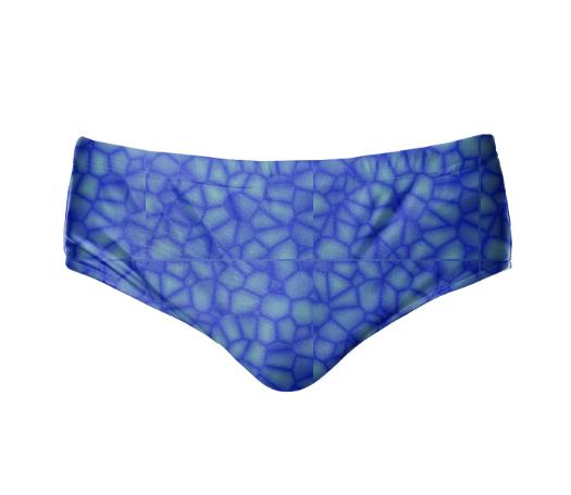 Blue Voronoi Crackle Speedo