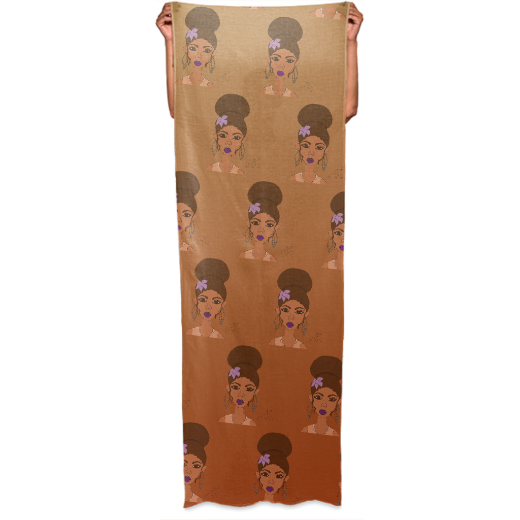 Lady with Flower Scarf