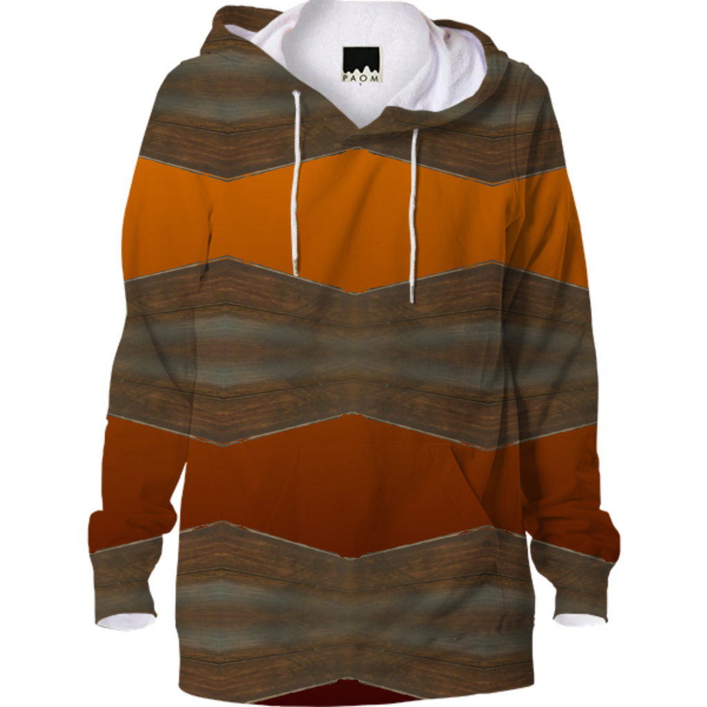 Red Orange Wood Geometric