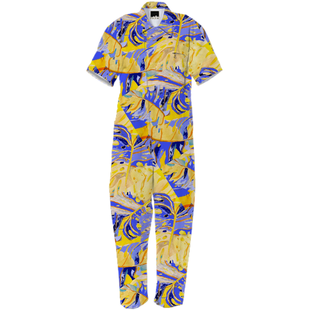 Purple Monstera Jumpsuit