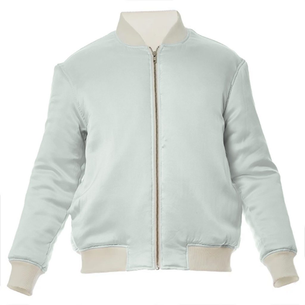 color mint cream VP silk bomber jacket