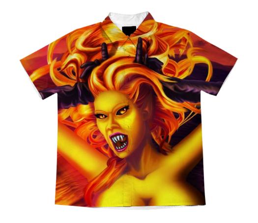 Mad Dolores Goddess of fire Short Sleeve Blouse