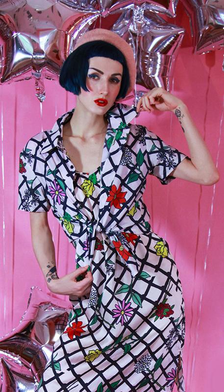 PAOM, Print All Over Me, digital print, design, fashion, style, collaboration, itsstellarose, Short Sleeve Workshirt, Short-Sleeve-Workshirt, ShortSleeveWorkshirt, Fence, Net, Floral, Unisex, Button, spring summer, unisex, Cotton, Tops