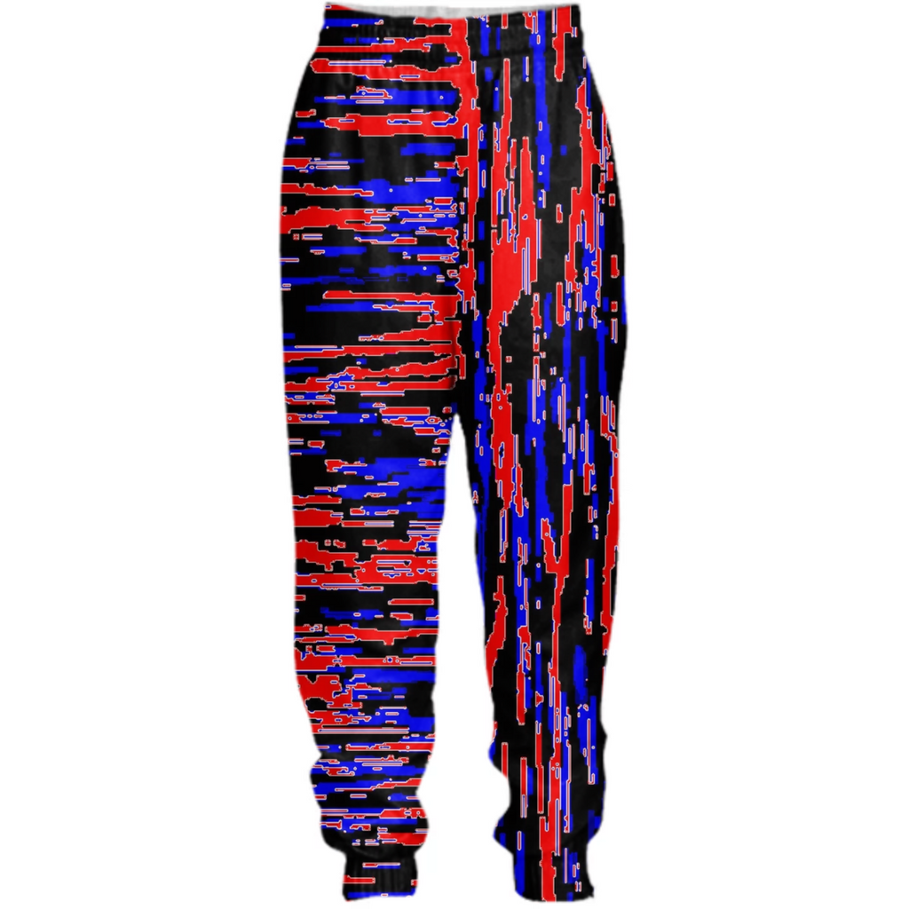 red blue lengthwise cross