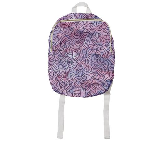 Purple swirls doodles Kids Backpack