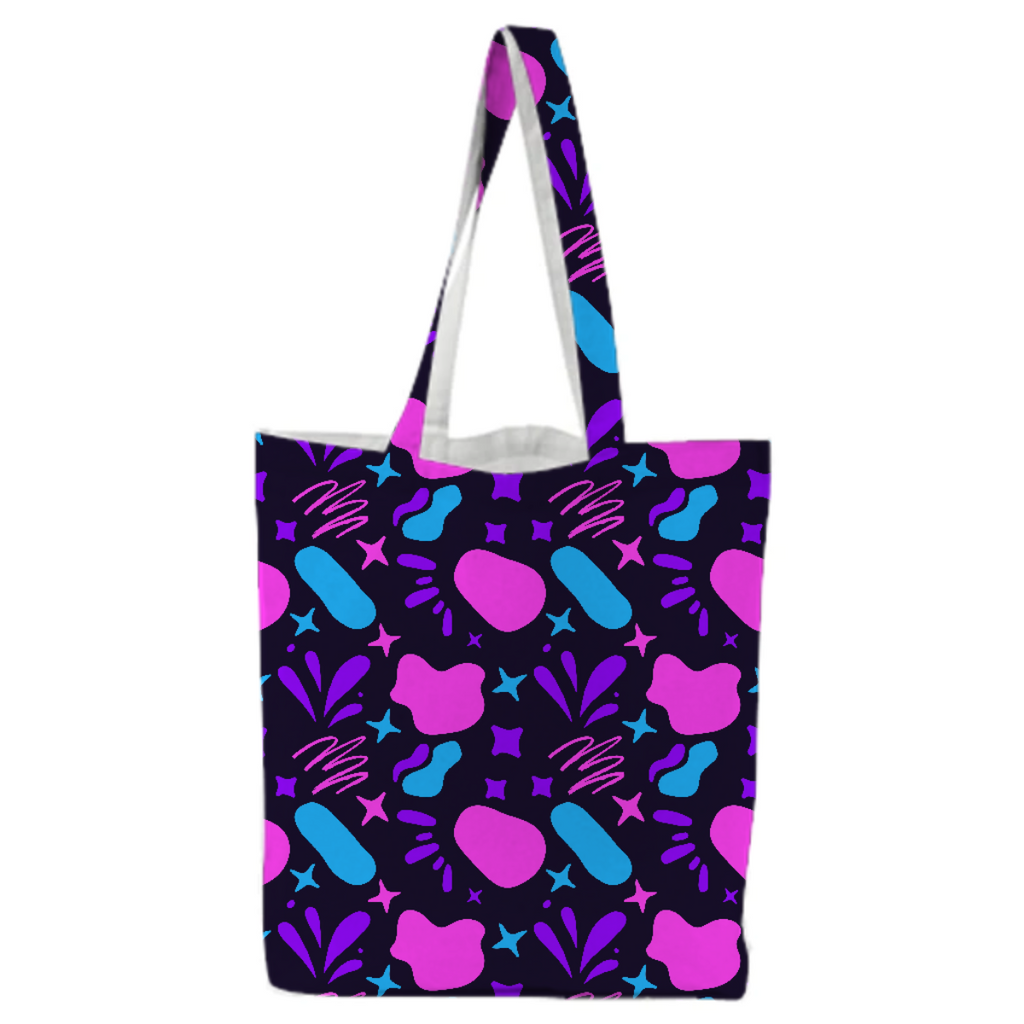 Abstract geometric stones and colorful stars tote bag for shopping by stikle