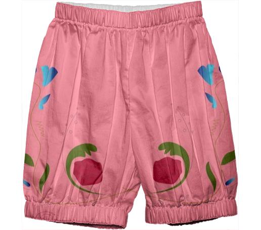 Cotton Kids pants with Ornaments PINK