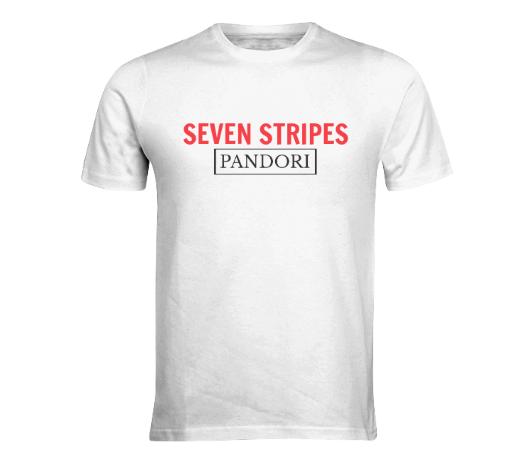 Seven Stripes Logo Tee White