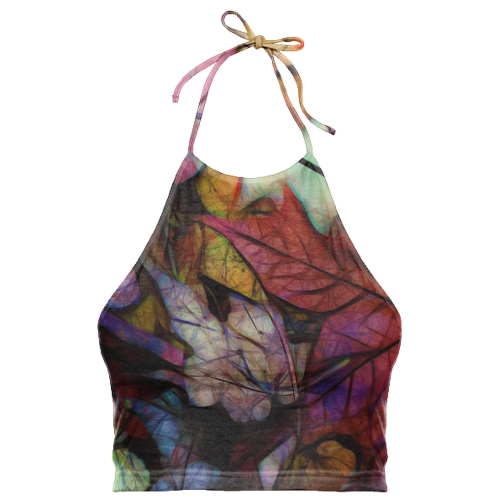 Fall Leaves Abstract Halter Top