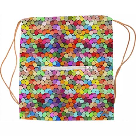 Colorful Geometric Polygon Pattern Sports Bag