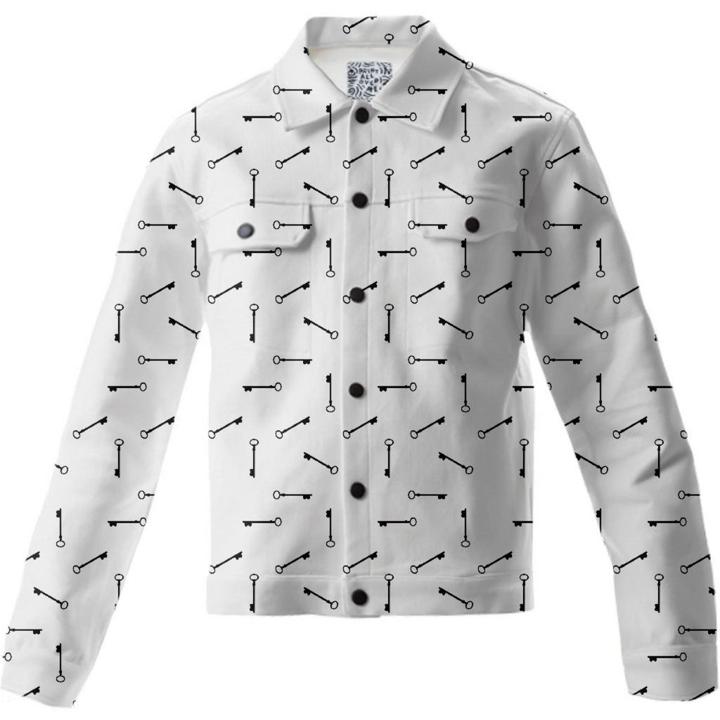 Antique Key Graphic Silhouette Motif Pattern