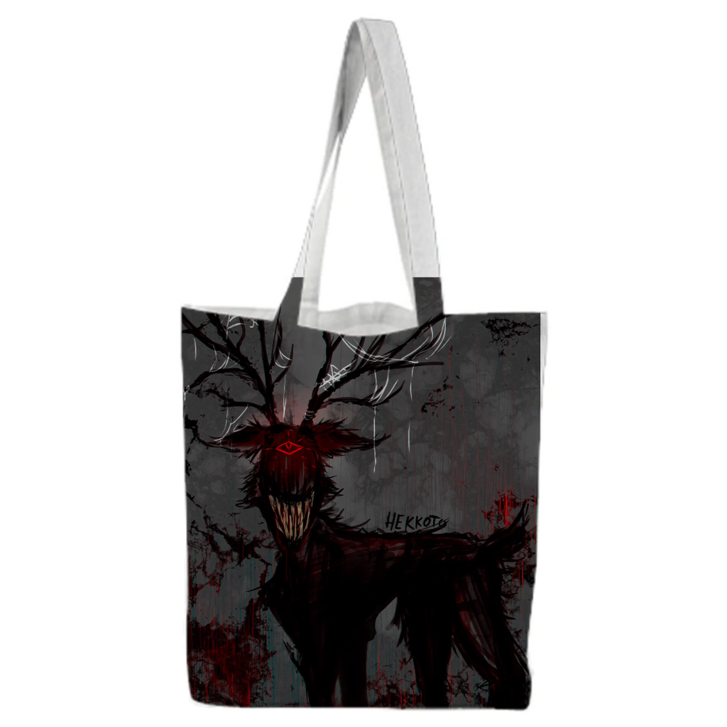 Spooky demon horror deer edgy monster tote bag