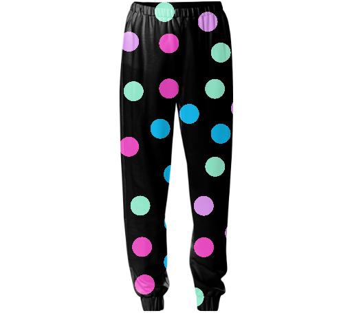 BLACK POLKADOT SWEATPANTS
