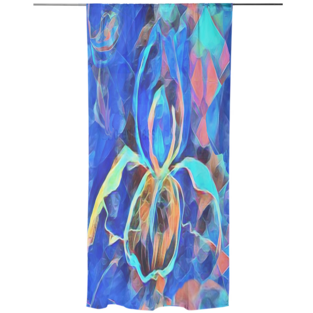 blue, abstract iris, rhombuses, multicolored, batik