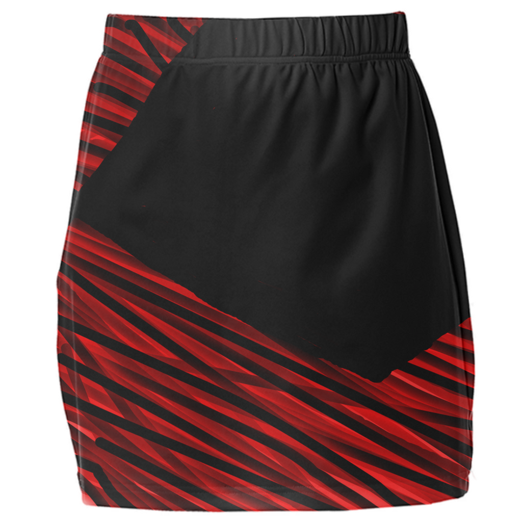 black and red mini skirt