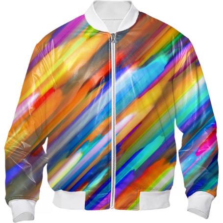 Colorful digital art splashing G391 BOMBER JACKET