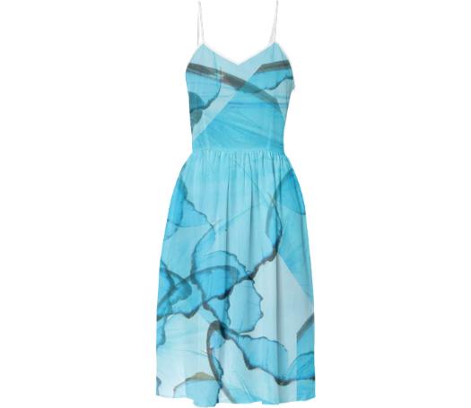 Blue Butterfly Summer Dress