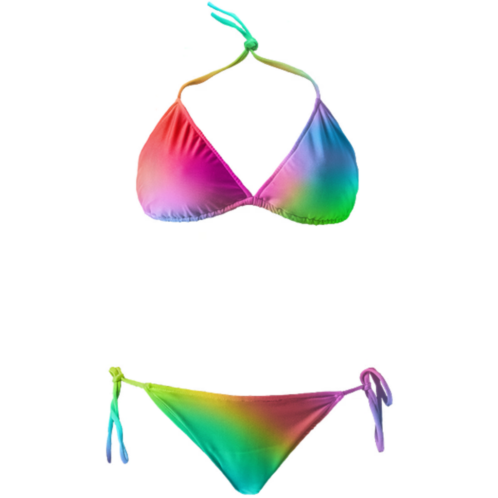 rainbow gradient tie dye bikini gay pride lgbtq
