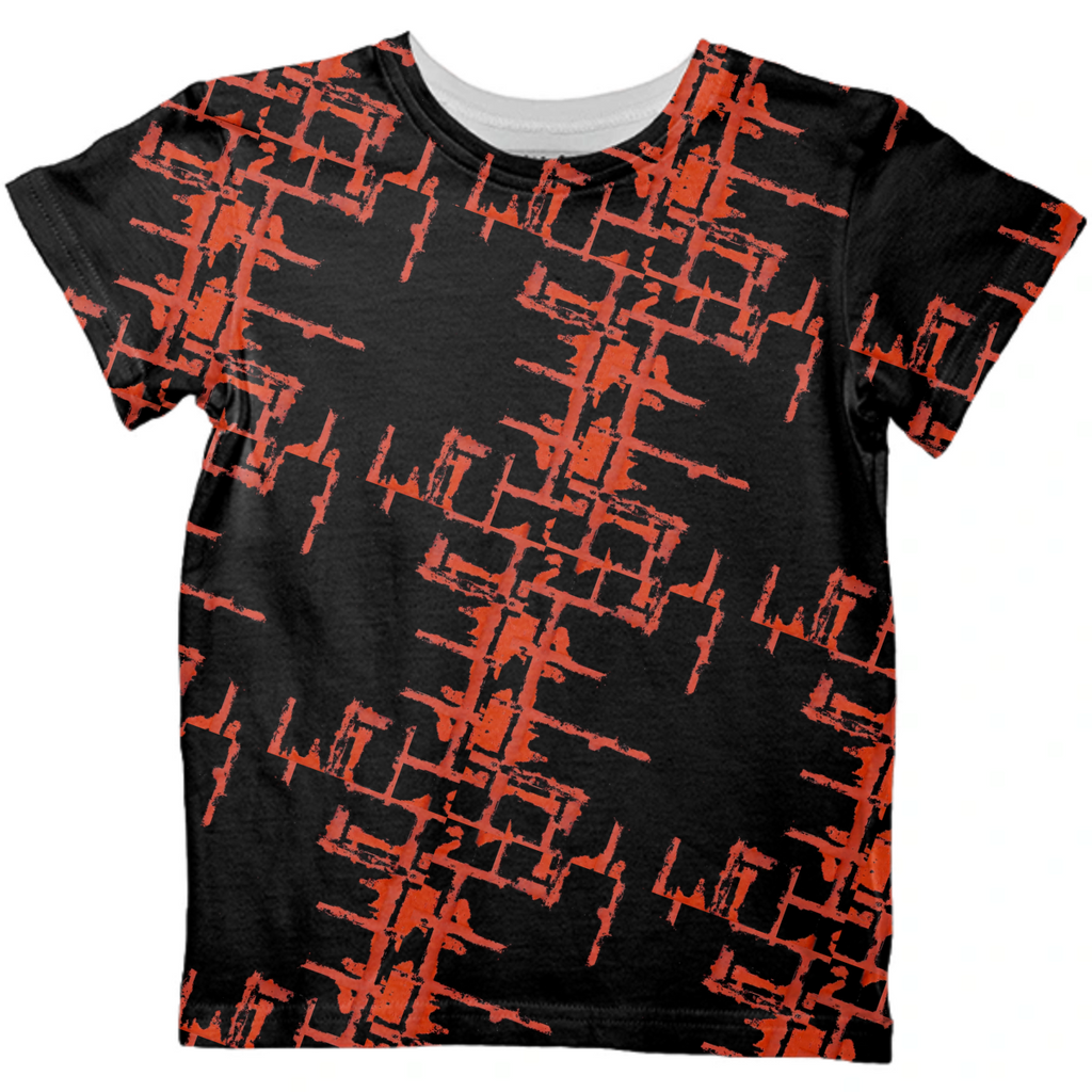 Red And Black Abstract Grunge Print