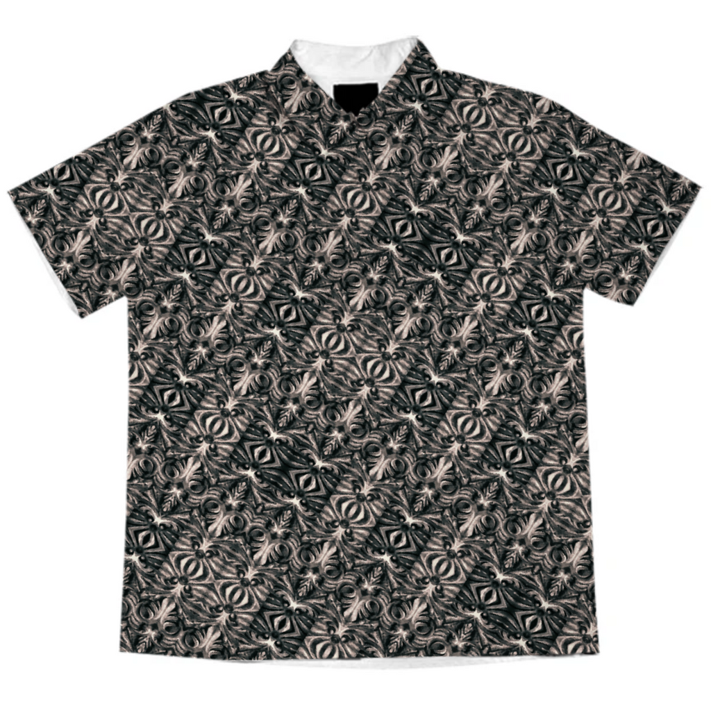 Modern Tribal Silver Ornate Pattern Print