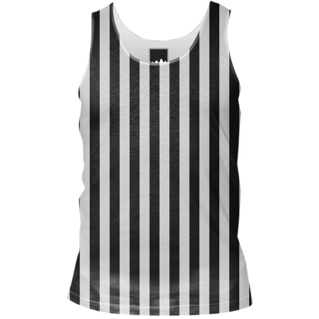 Black and White Striped Tank Top Shirt Lines Pattern