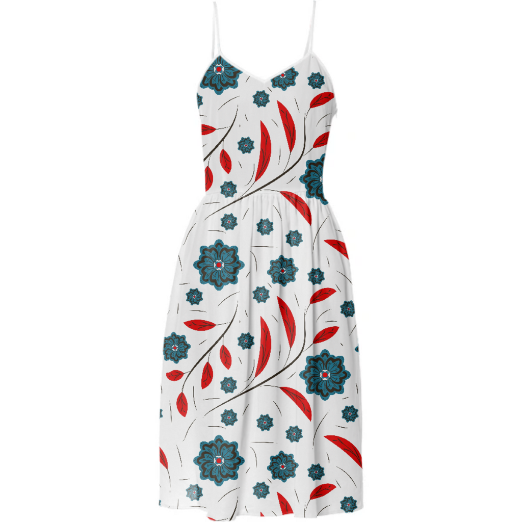 Floral pattern with flowers and leaves