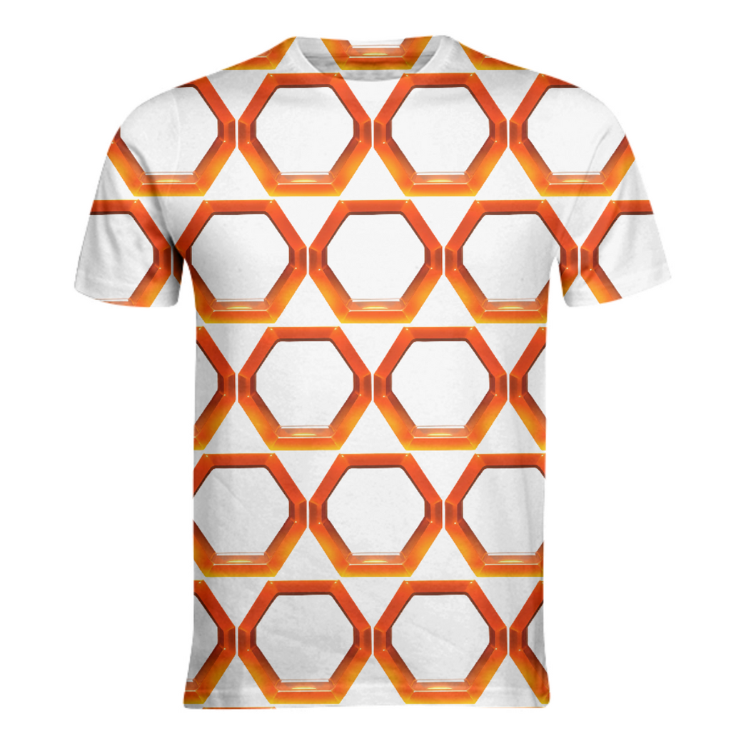 Orange and white hexagons