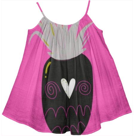 Kids designers Dress Ananas black pink