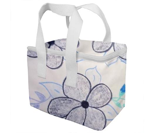 Blue Flowered Lunch bag
